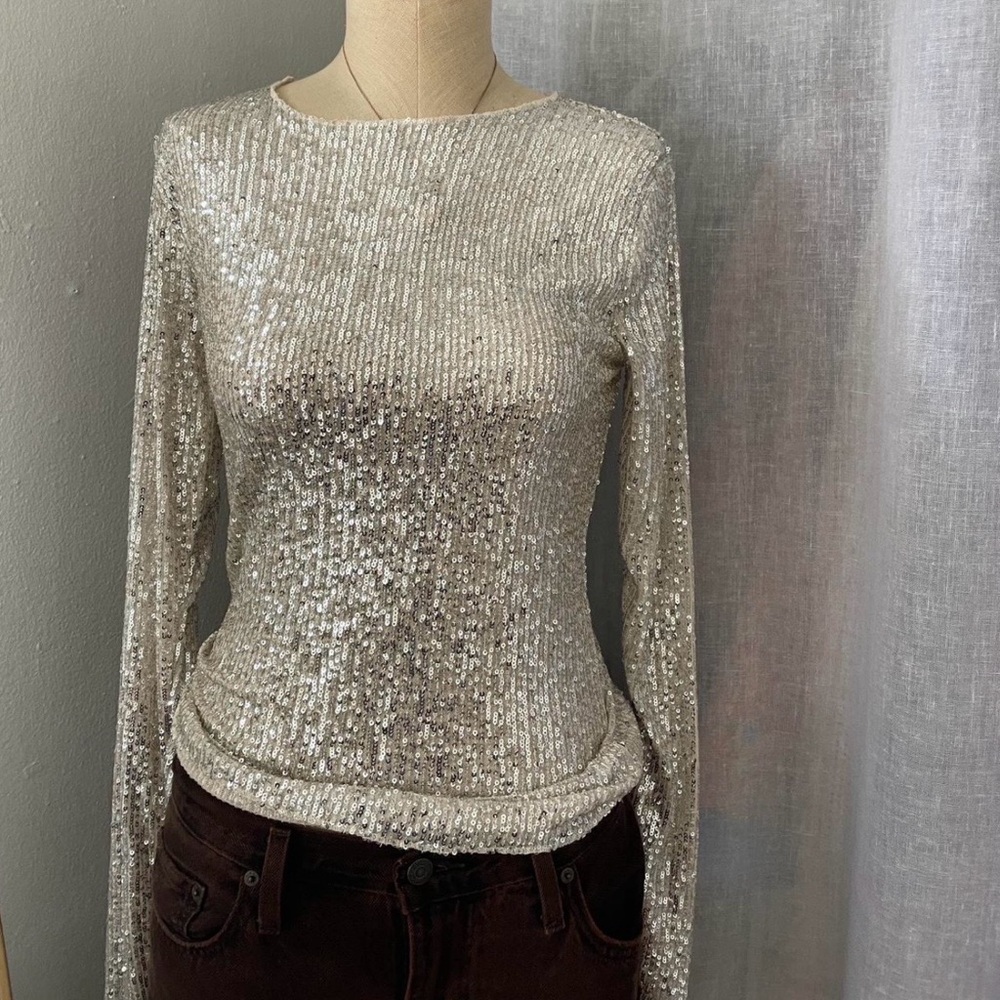 Free People Gold Rush Top in Silver